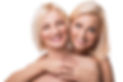 Treat Cellulite | A white blonde girls hugging a white blonde woman from the back. 